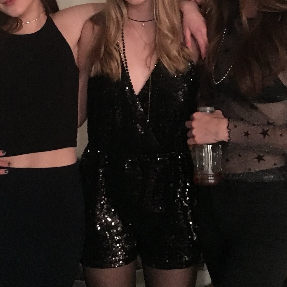 Arc n Co Black Sequin Romper